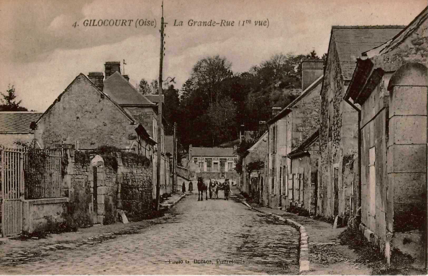 Cpa 60 GILOCOURT  La Grande Rue Lot De 2 Vues Différentes , Animées, Dos Vierge En Très Bon état - Autres & Non Classés