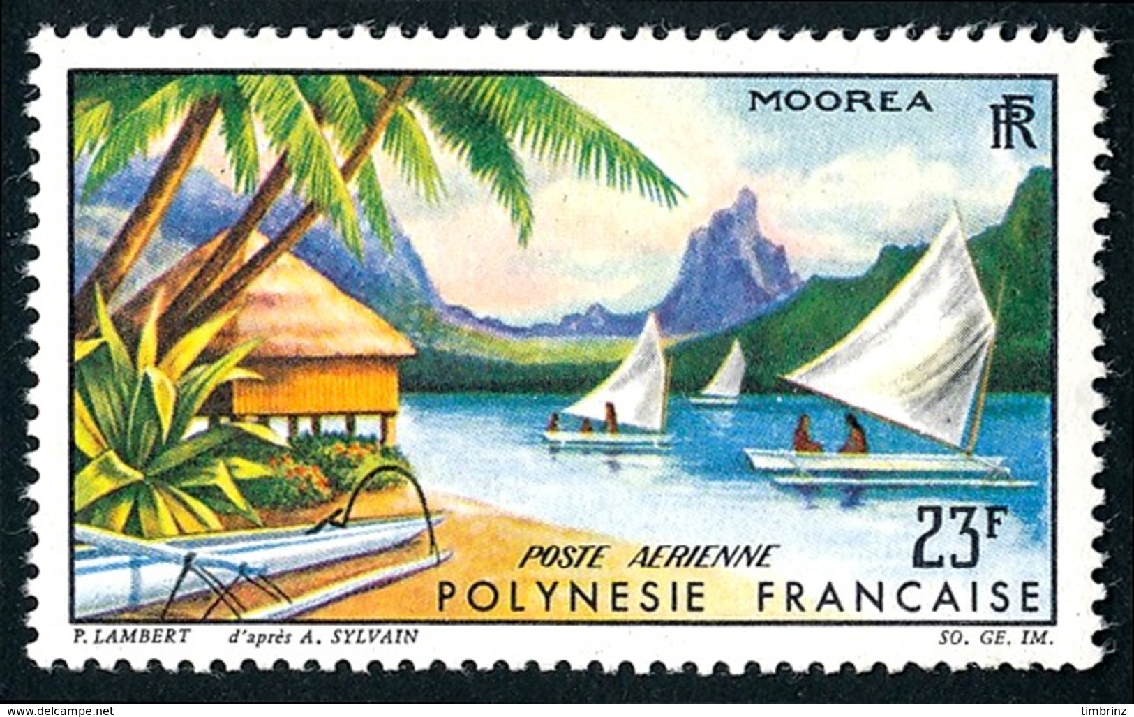 POLYNESIE 1964 - Yv. PA 9 *   Cote= 13,00 EUR - Paysage De Moorea  ..Réf.POL24354 - Neufs