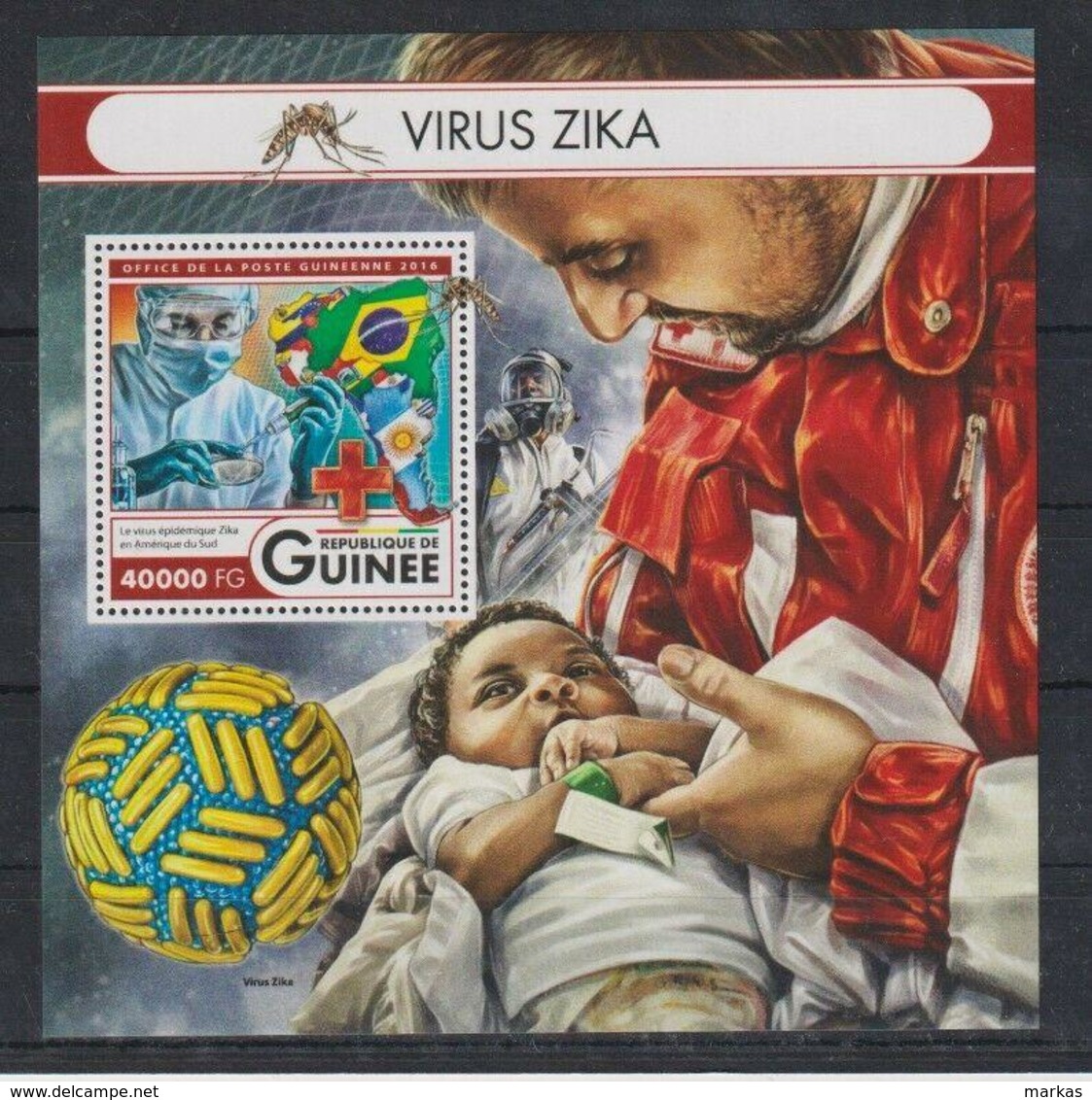 C938. Guinea - MNH - 2016 - Organizations - Red Cross - Medicine - Bl. - Other & Unclassified