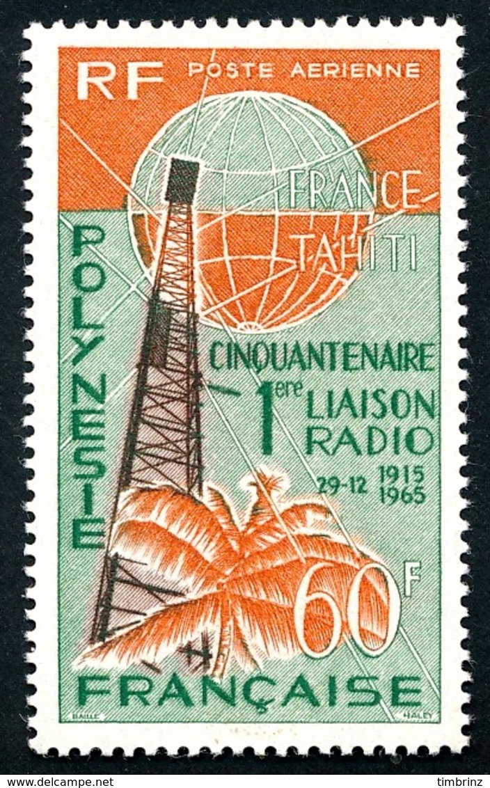 POLYNESIE 1966 - Yv. PA 16 ** SUP  Cote= 23,50 EUR - Cinquantenaire 1ère Liaison Radio  ..Réf.POL24359 - Neufs