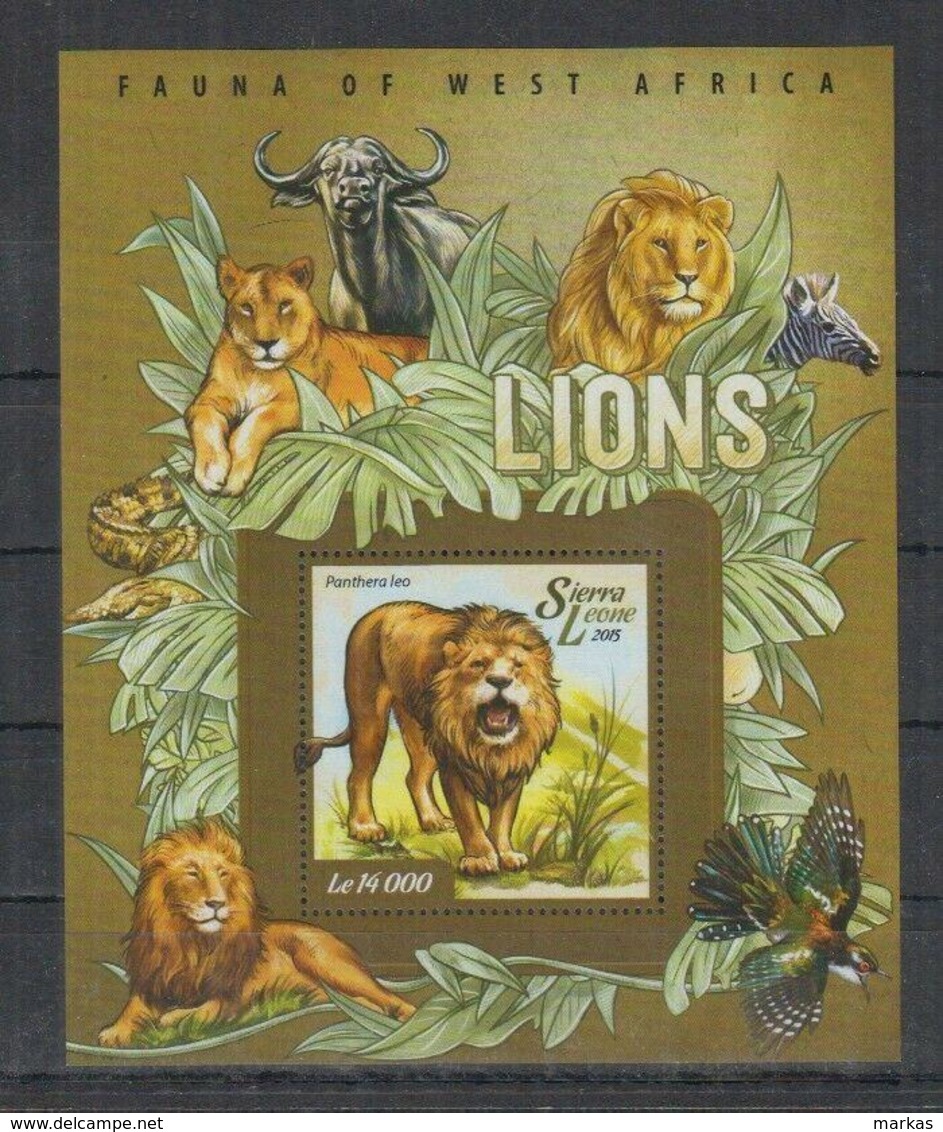 P938. Sierra Leone - MNH - 2015 - Fauna - Wild Animals - Lions - Africa - Bl - Other & Unclassified
