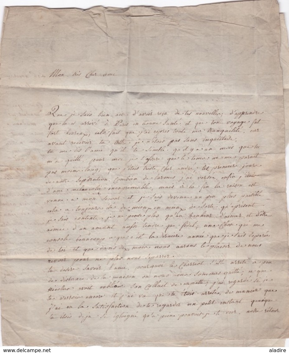 1840 - Lettre Avec Corresp Amicale En Français De BOUSSU, Belgique Vers Paris, France Via Mons - Cad Arrivée - 1794-1814 (French Period)