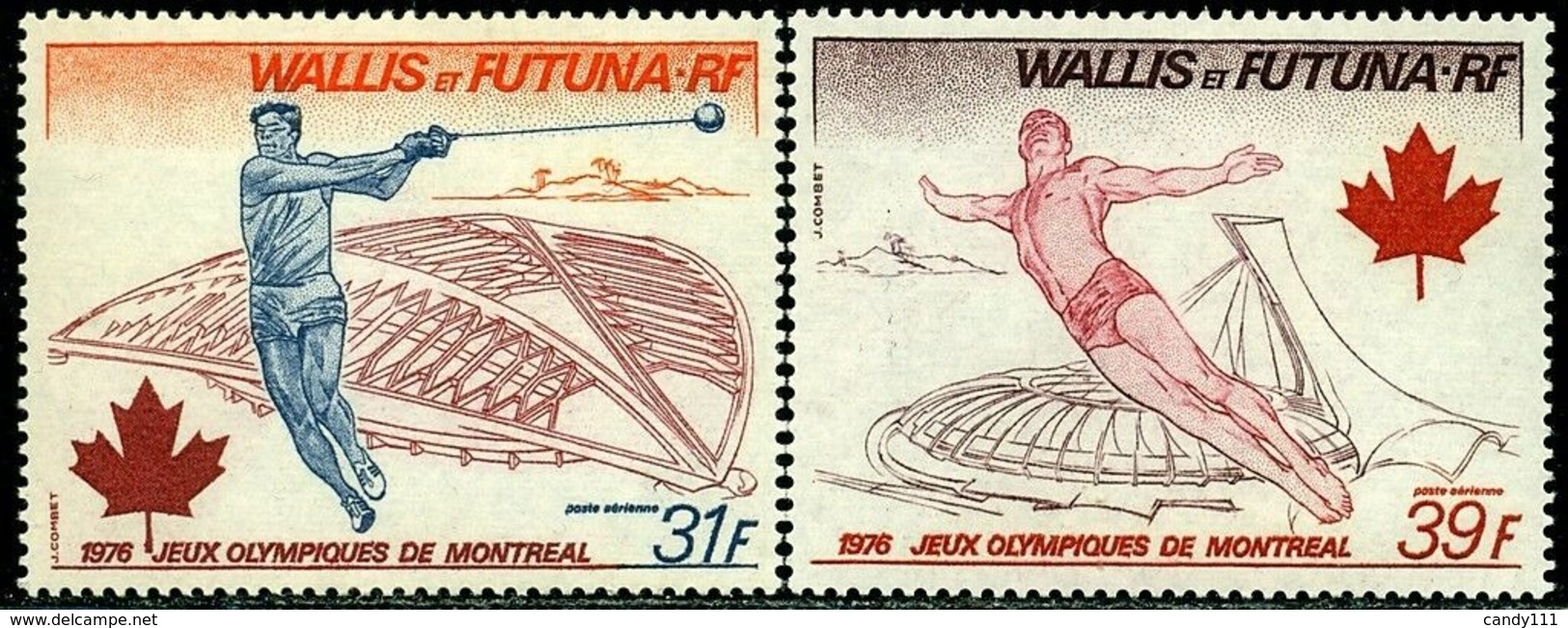 Wallis And Futuna 1976 Montreal Summer Olympics,Hammer Throw,Diving,Mi.277-8,MNH - Summer 1976: Montreal