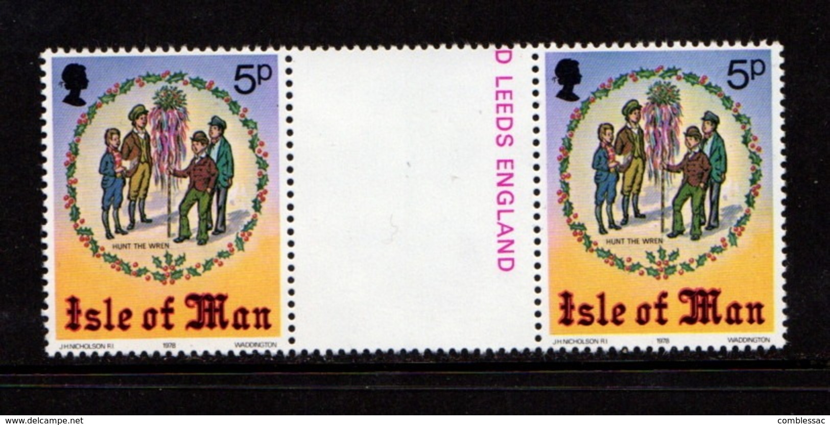 ISLE  OF  MAN    1978    Christmas     Gutter  Pair    MNH - Isle Of Man