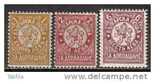 BULGARIE - 1932 - Timbres-Taxe - 3v** - Stamps