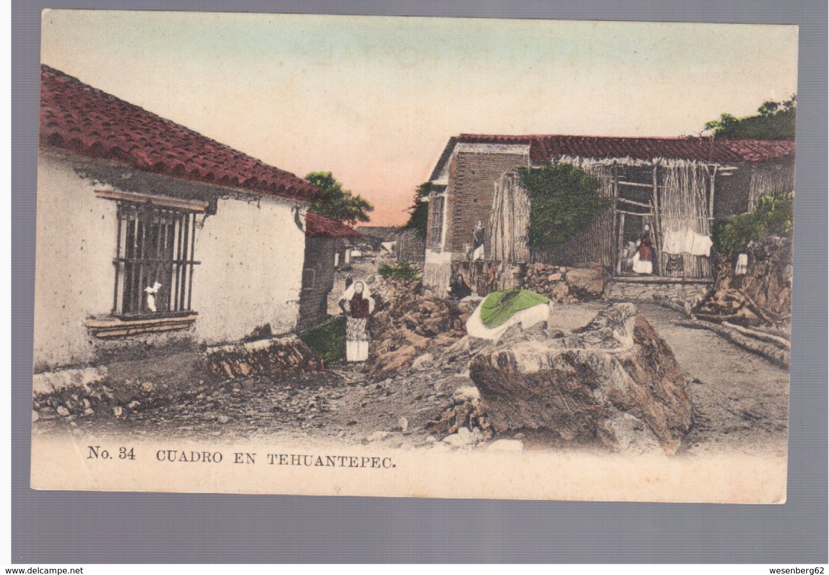 MEXICO No 34 Cuadro En Tehuantepec Ca 1910 Old Postcard - Mexiko