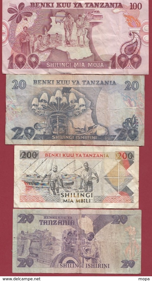 Tanzanie 4 Billets Dans L 'état - Tanzania