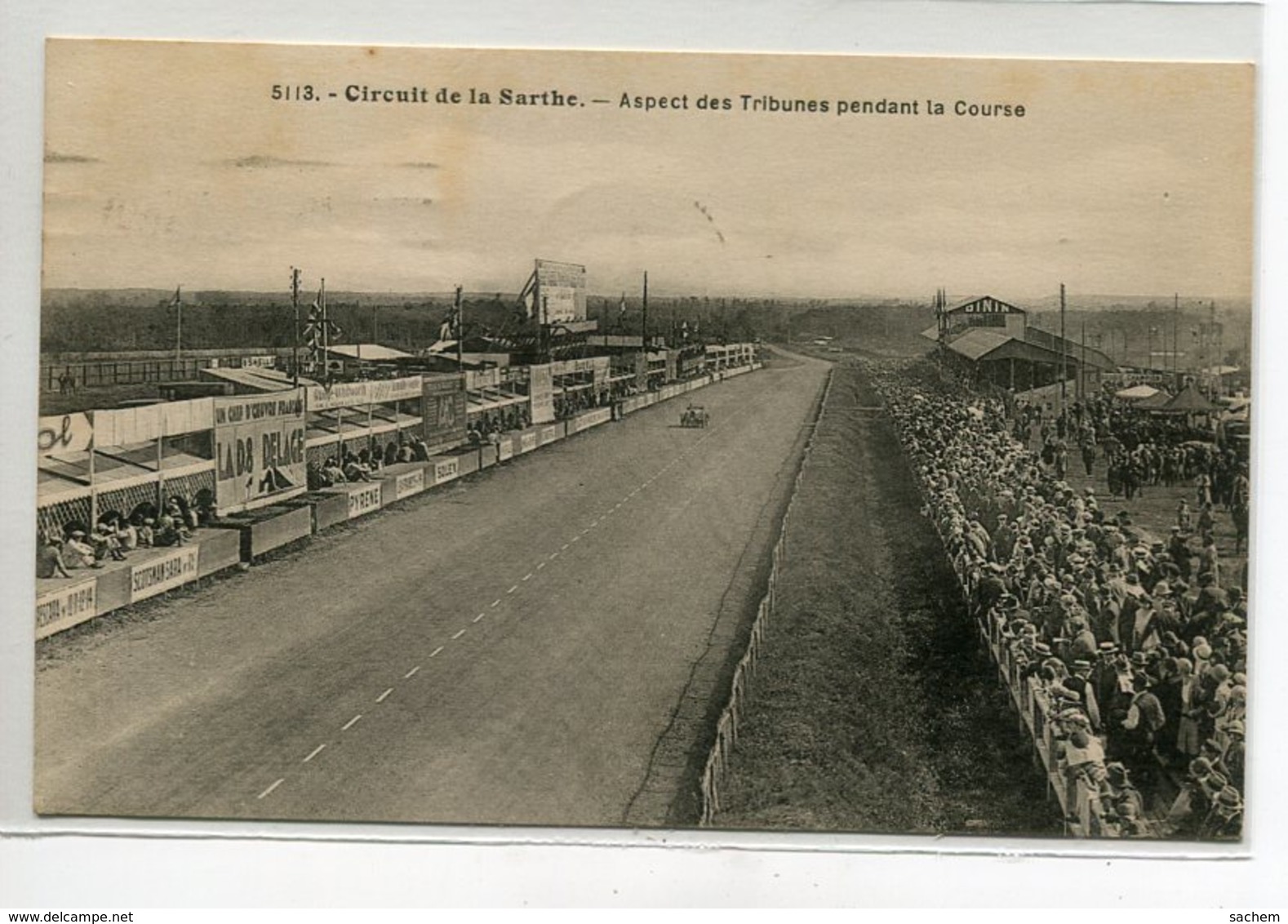 AUTOMOBILE   Le Mans Circuit De La Sarthe 1936 Timbrée   Aspect Des Tribunes Pendant La Course   D17 2019 - Le Mans