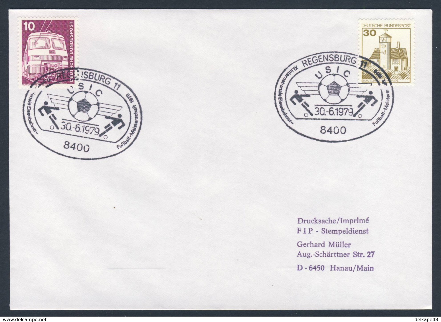 Deutschland Germany 1979 Brief Cover - XI Eisenbahner Fussball-Meisterschaft, Regensburg / Railroad Soccer Championship - Trains