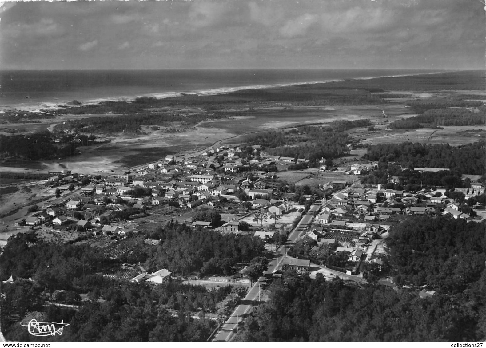 40-VIEUX-BOUCAU- VUE AERIENNE , LA BOURG AU FOND, L'OCEAN - Vieux Boucau