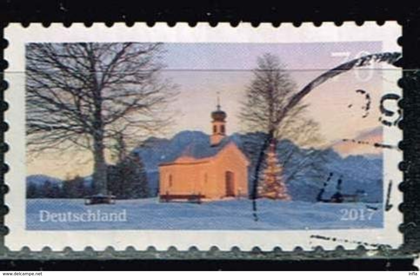 Bund 2017,Michel# 3346 O  Weihnachtliche Kapelle, Selbstklebend - Used Stamps