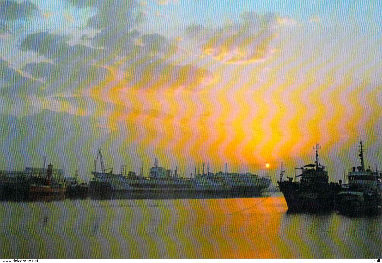 Asie-CHINA-CHINE The Pohai Sea At Sunrise (Bohai Sea)  (bateau Bateaux Ship Ship S)  *PRIX FIXE - Chine