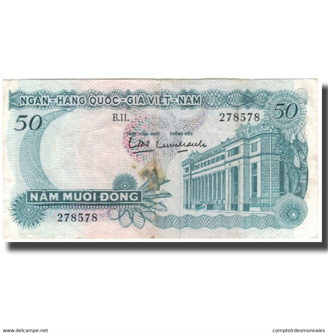 Billet, South Viet Nam, 50 D<ox>ng, KM:30a, TB+ - Vietnam