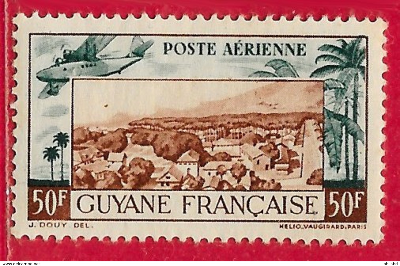 Guyane Française PA N°21 50F Vert-bleu & Brun-rouge 1942 ** - Neufs