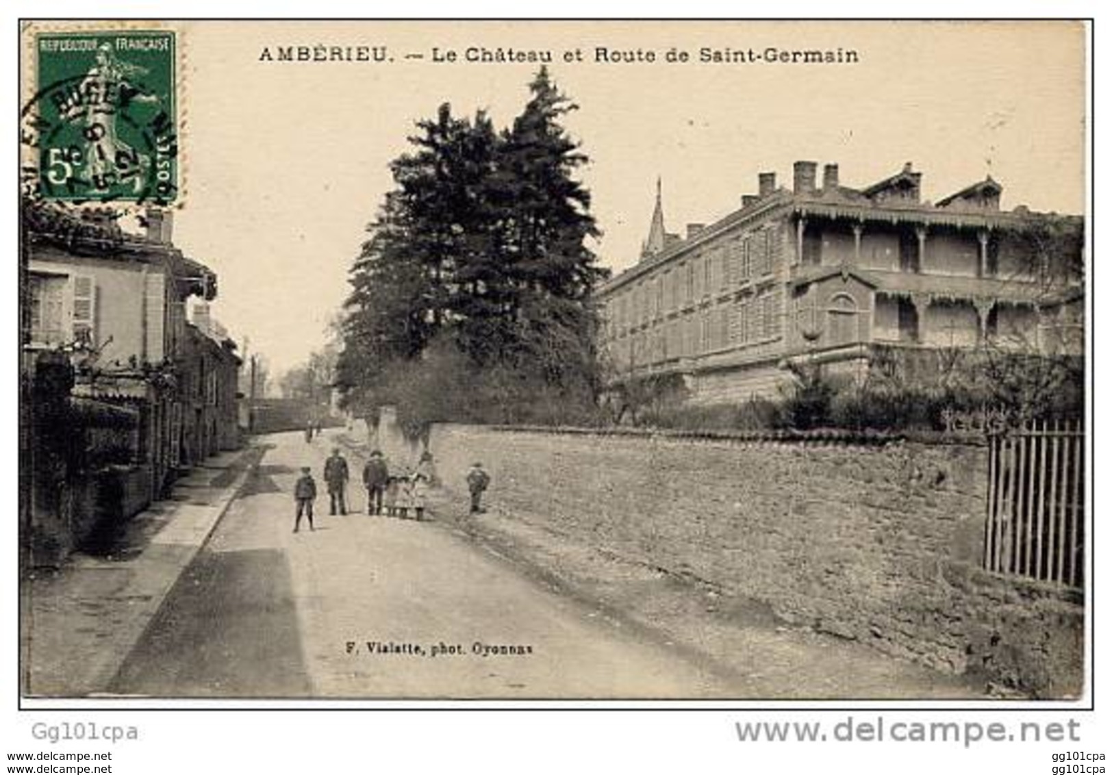 01 AMBERIEU - Le Chateau Et Route De Saint Germain (animée) - Non Classés