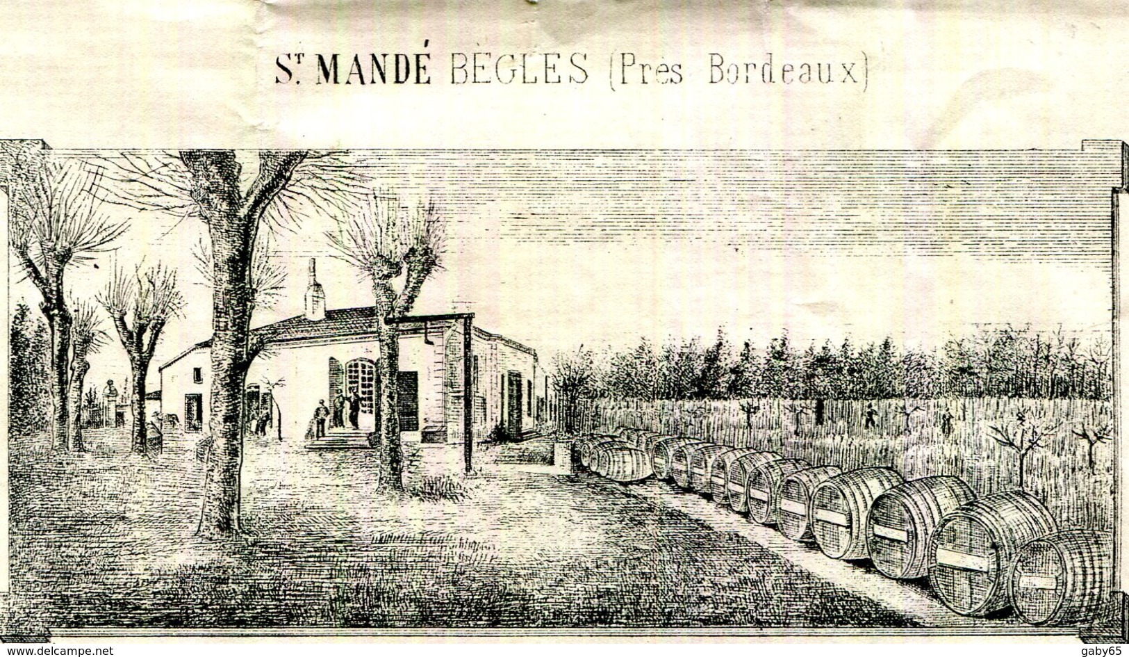 33.SAINT MANDE-BEGLES.VINS.ZALMA MARTIN PROPRIETAIRE DU DOMAINE.1888. - Alimentaire