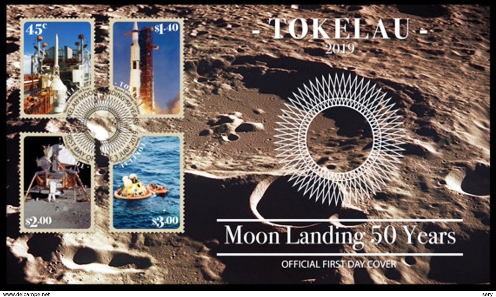 Tokelau 2019 FDC Moon Landing 50 Years Space. Apollo 11 - Ozeanien