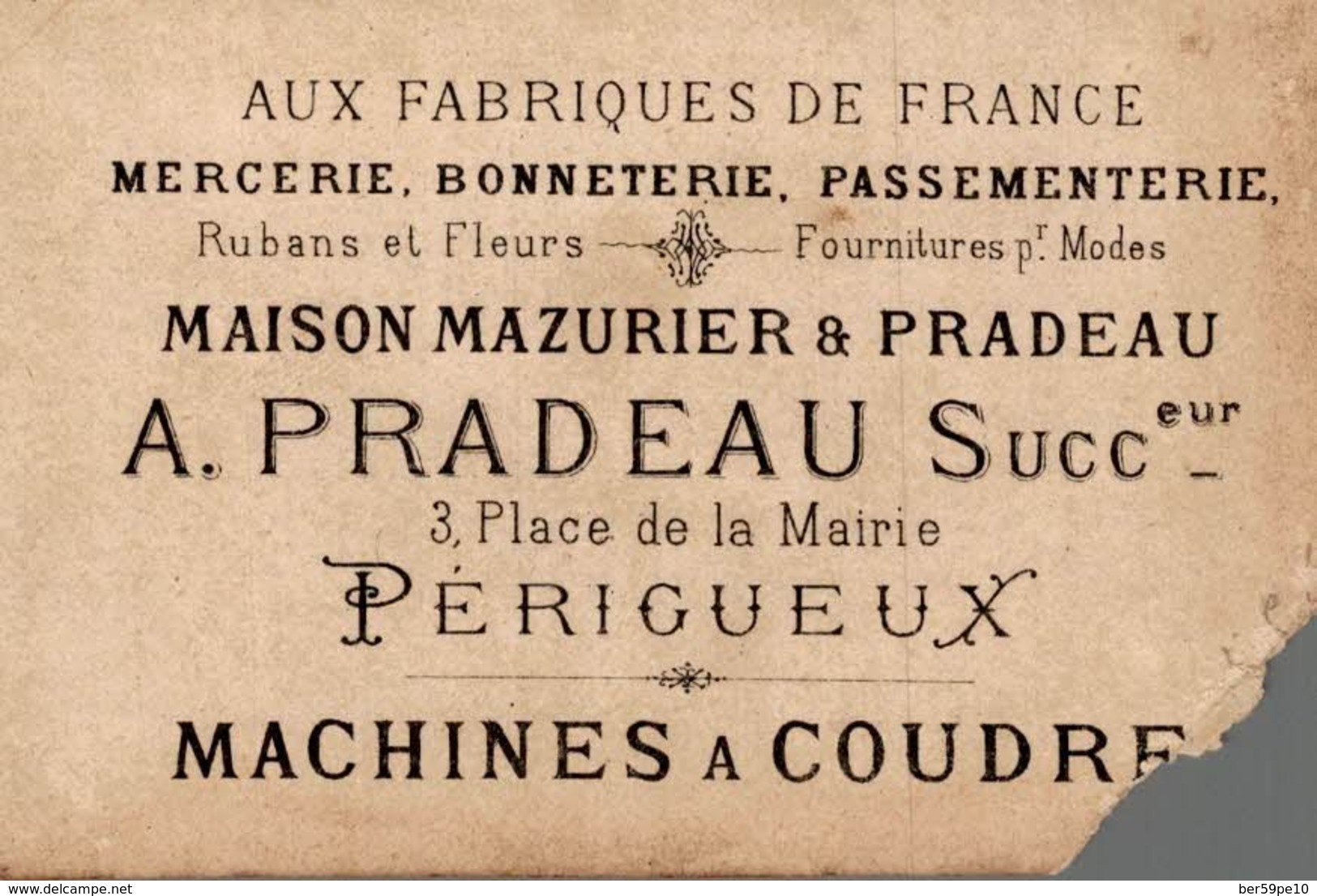 CHROMO  AUX FABRIQUES DE FRANCE MACHINES A COUDRE PERIGUEUX  LA VUE - Autres & Non Classés