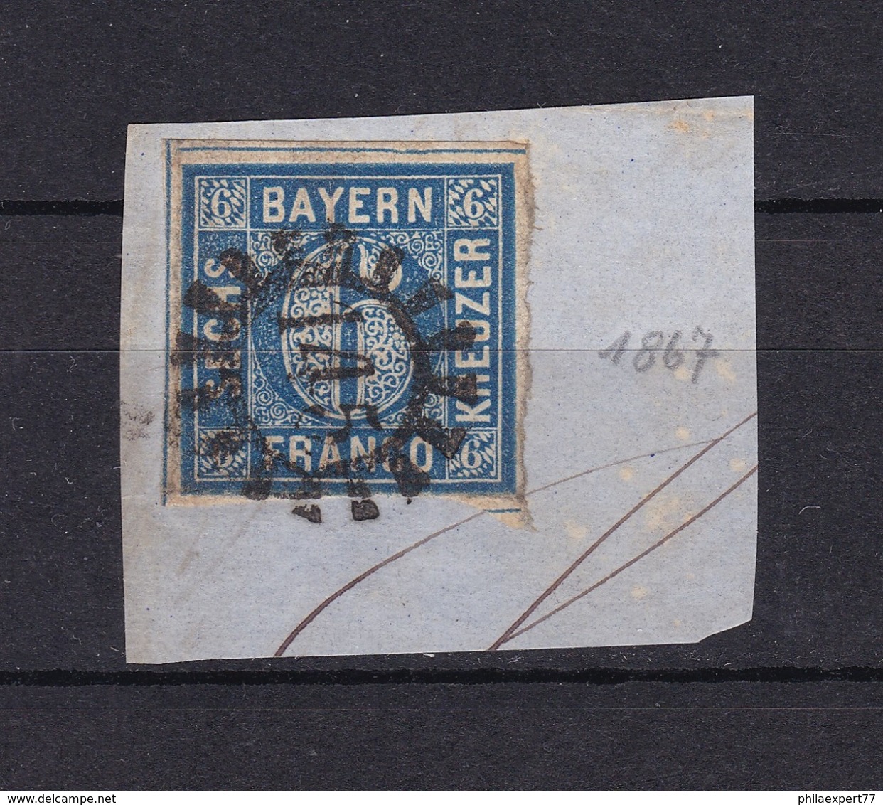 Bayern - 1862 - Michel Nr. 10  - Briefst. - Gest. - 25 Euro - Otros & Sin Clasificación