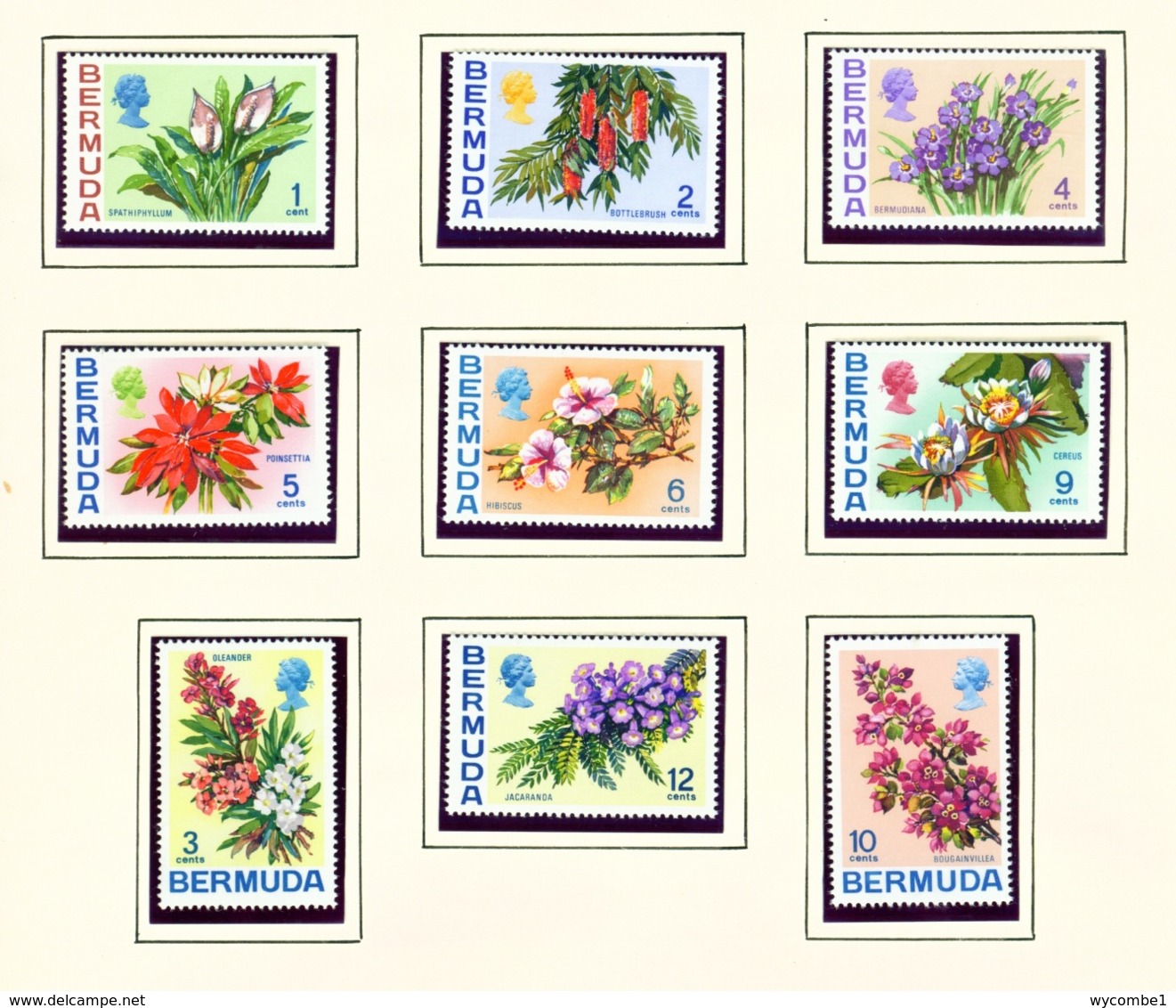 BERMUDA  -  1970-75 Flower Definitives  Set Unmounted/Never Hinged Mint - Bermuda