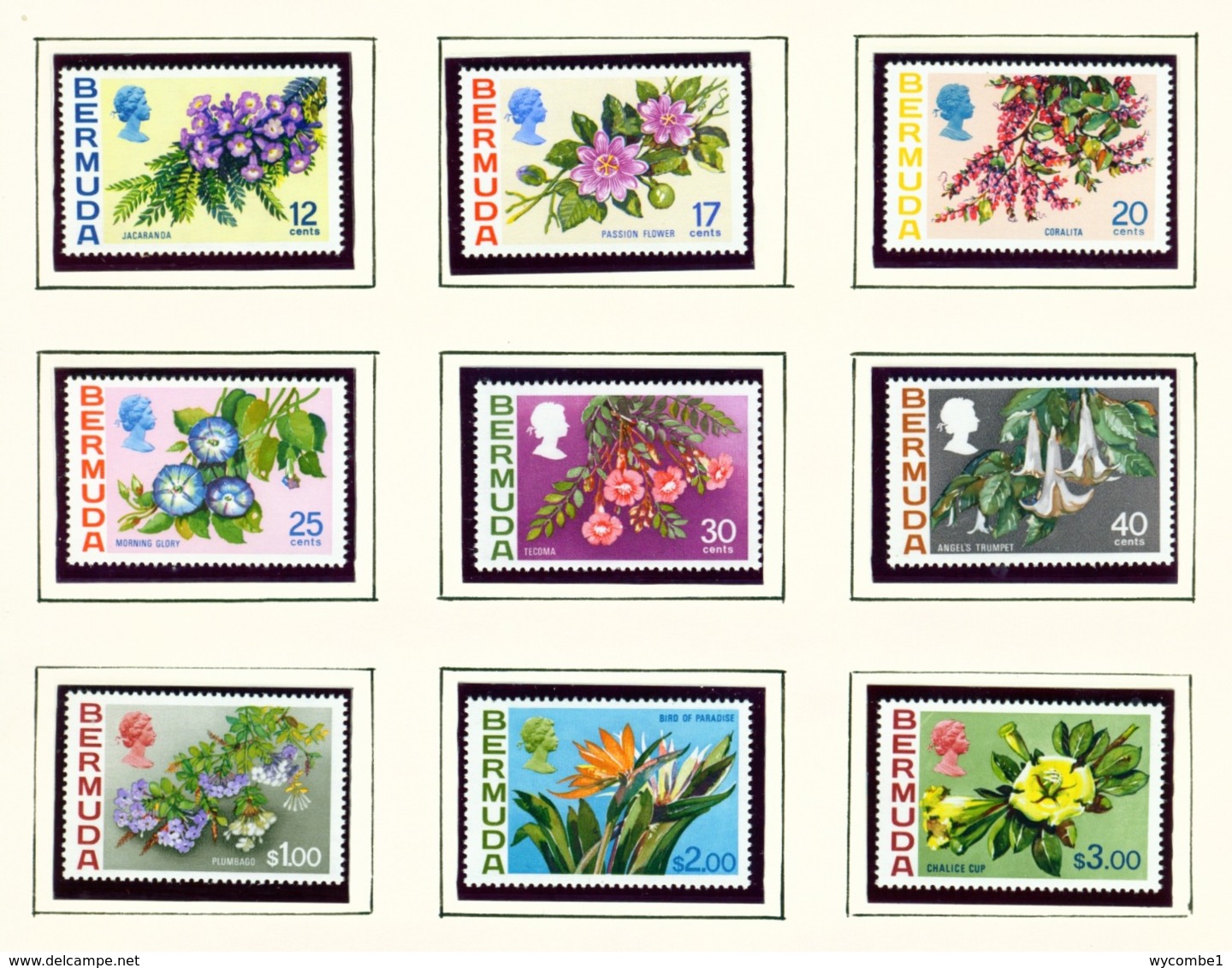 BERMUDA  -  1970-75 Flower Definitives  Set Unmounted/Never Hinged Mint - Bermuda