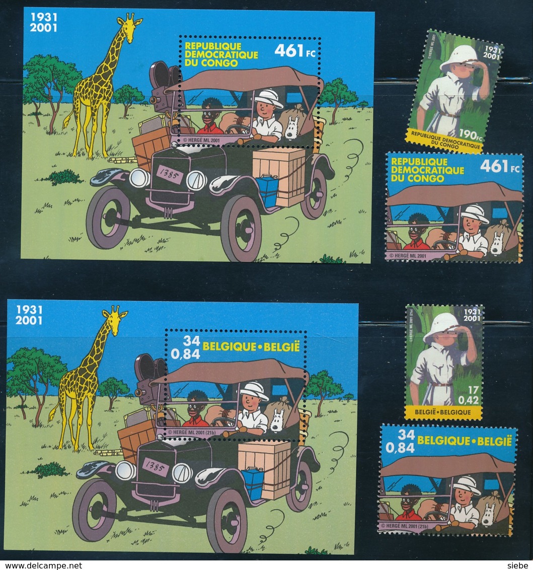 Tintin Au Congo – Belgique Et Rep Démocratique Du Congo – Fort T - Bandes Dessinées