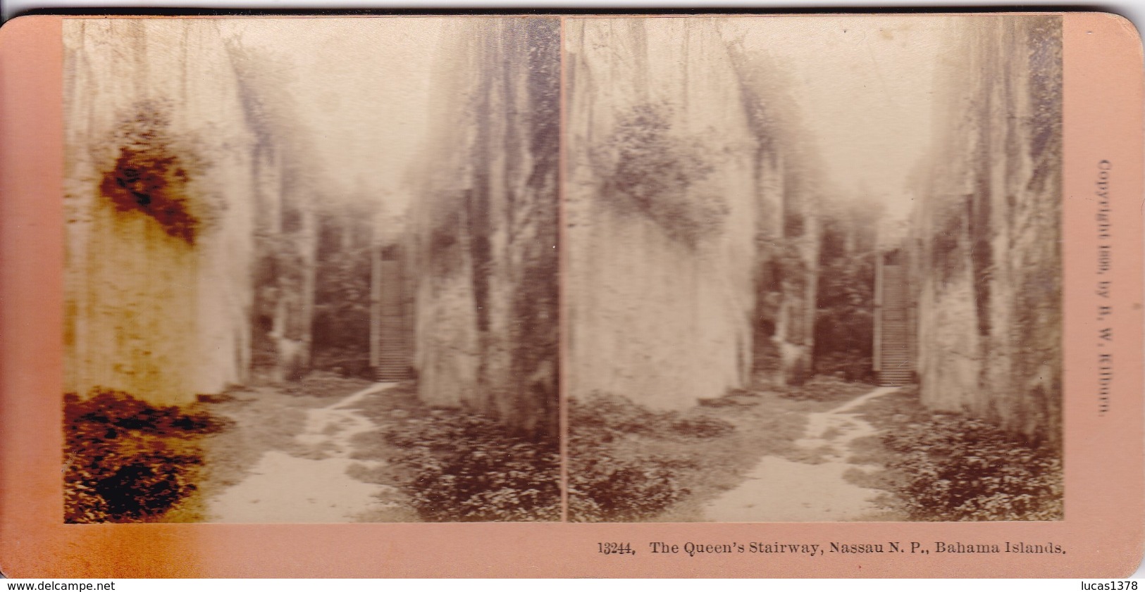 1899 / KILBURN 13244 / BAHAMAS / NASSAU / THE QUEEN S STAIRWAY - Photos Stéréoscopiques