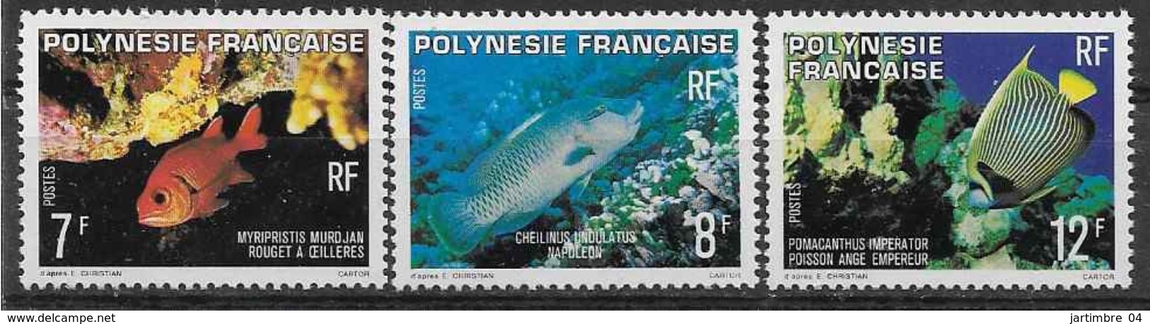 1980 POLYNESIE FRANCAISE 147-49 **  Poissons - Neufs