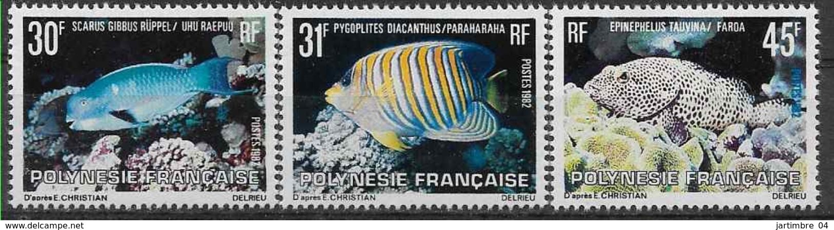 1982 POLYNESIE FRANCAISE 174-76** Poissons - Neufs