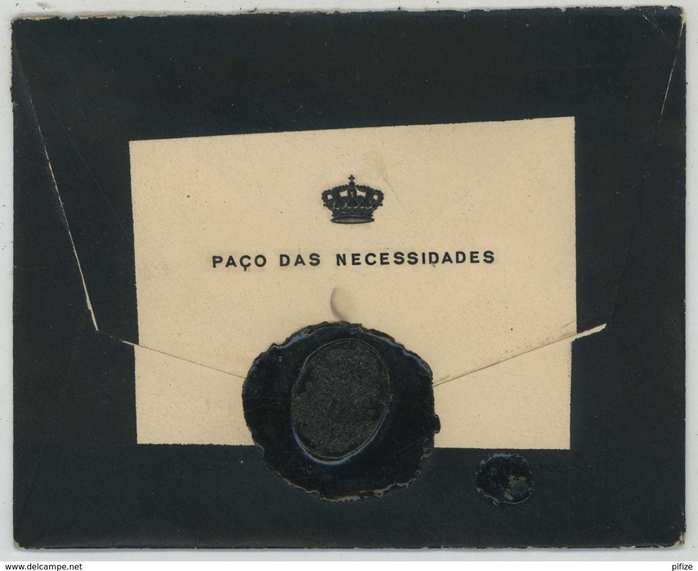 N° 133 / Enveloppe 1897 De Lisbonne (Paço Das Necessidades) Pour Paris . Cachet D'Amélie D'Orléans Reine Du Portugal . - Lettres & Documents