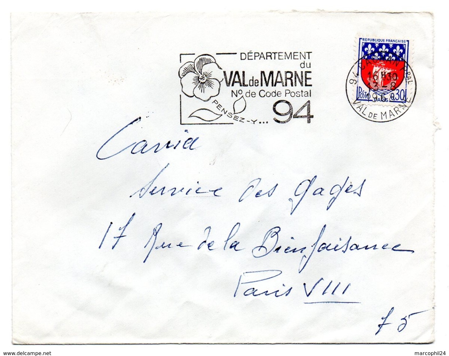 VAL De MARNE - Dépt N° 94 CACHAN Ppal 1968 = FLAMME Codée = SECAP  ' N° De CODE POSTAL / PENSEZ-Y ' - Postleitzahl