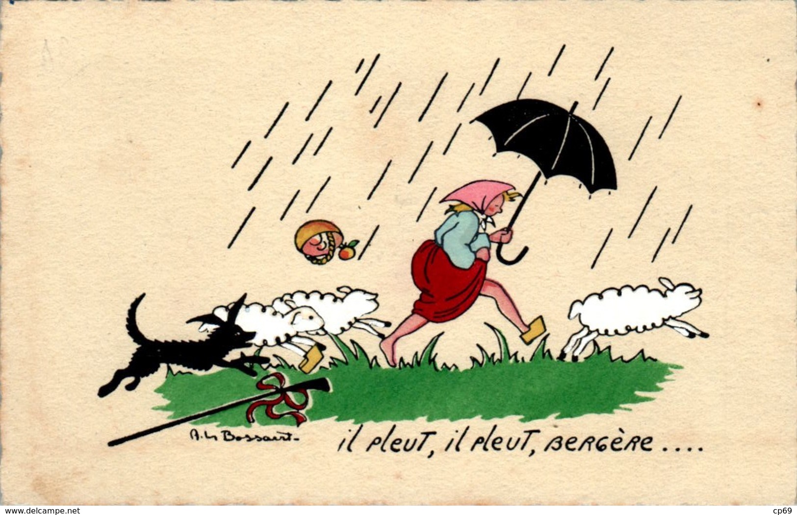 A.M. Bossaert - Chanson Enfantine Children's Song Il Pleut , Il Pleut , Bergère..... Ets Artistiques Parisiens 4400 - Autres & Non Classés