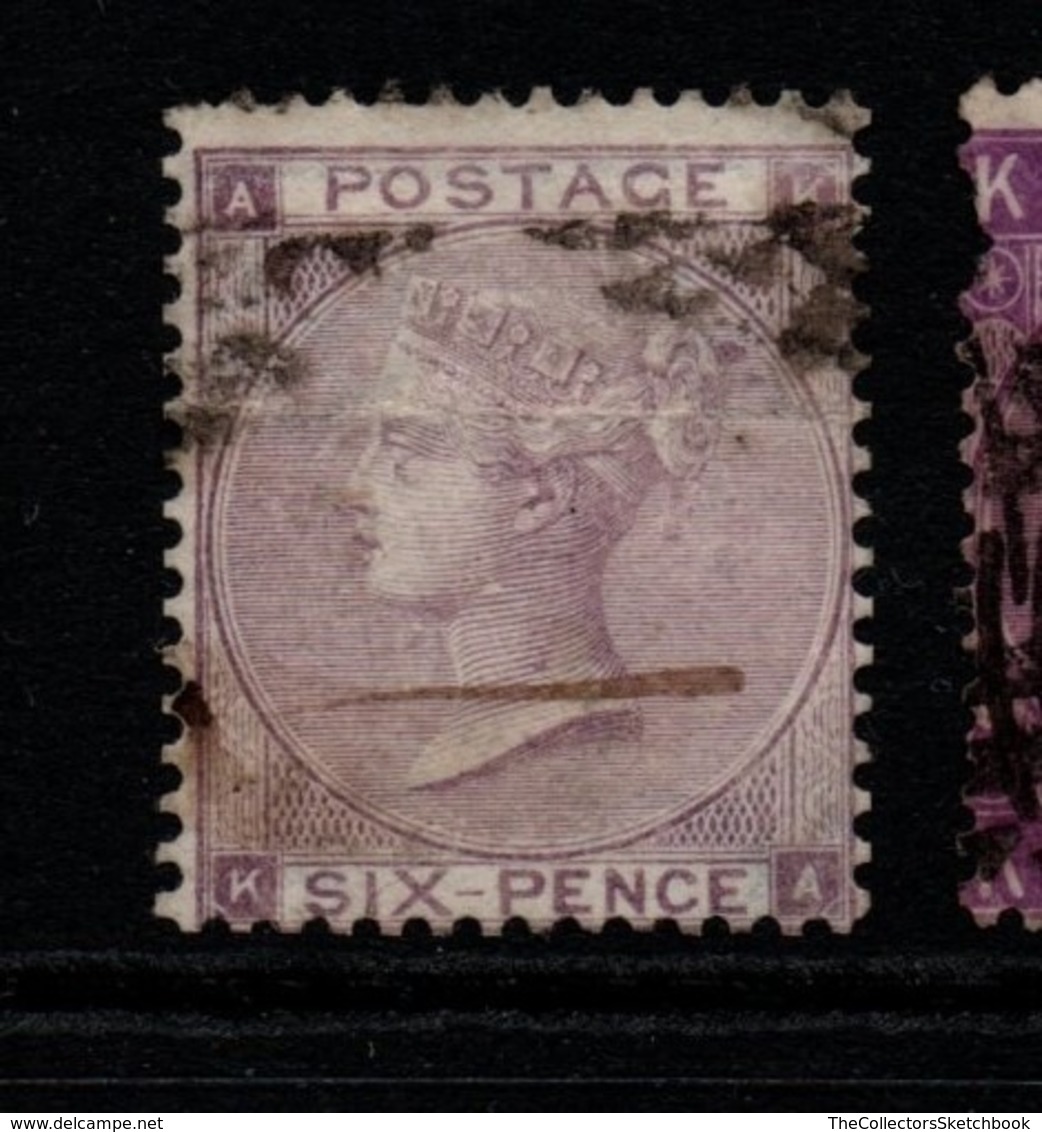 GB Victoria Surface Printed 6d Small Corner Letters Hair Lines Thick Paper Good Used - Ongebruikt