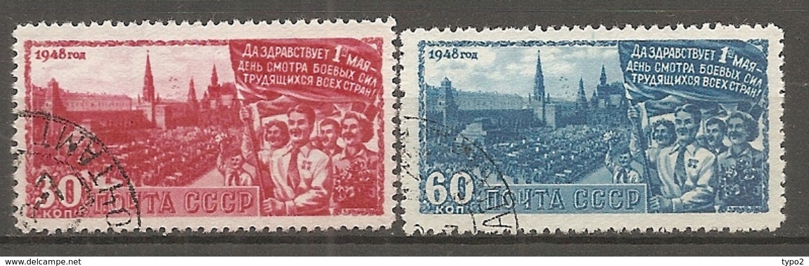 RUSSIE -  Yv N° 1209,1210  (o)  1er Mai Cote 3 Euro  BE   2 Scans - Gebraucht