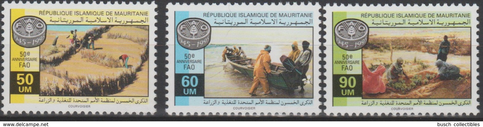 Mauritanie Mauretanien Mauritania 1995 Mi. 1029-1031 50e Anniversaire FAO 50th Anniversary Ernährung - Against Starve