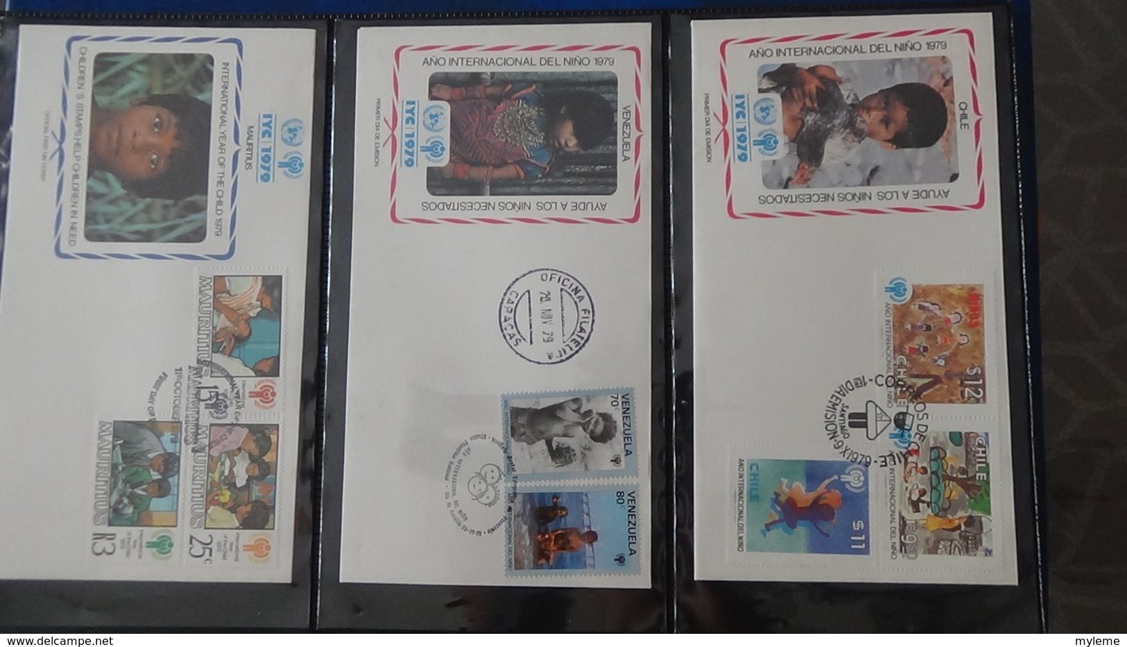 Dispersion d'une collection d'enveloppe 1er jour et autres dont 111 sur le thème de l'enfant (UNICEF)