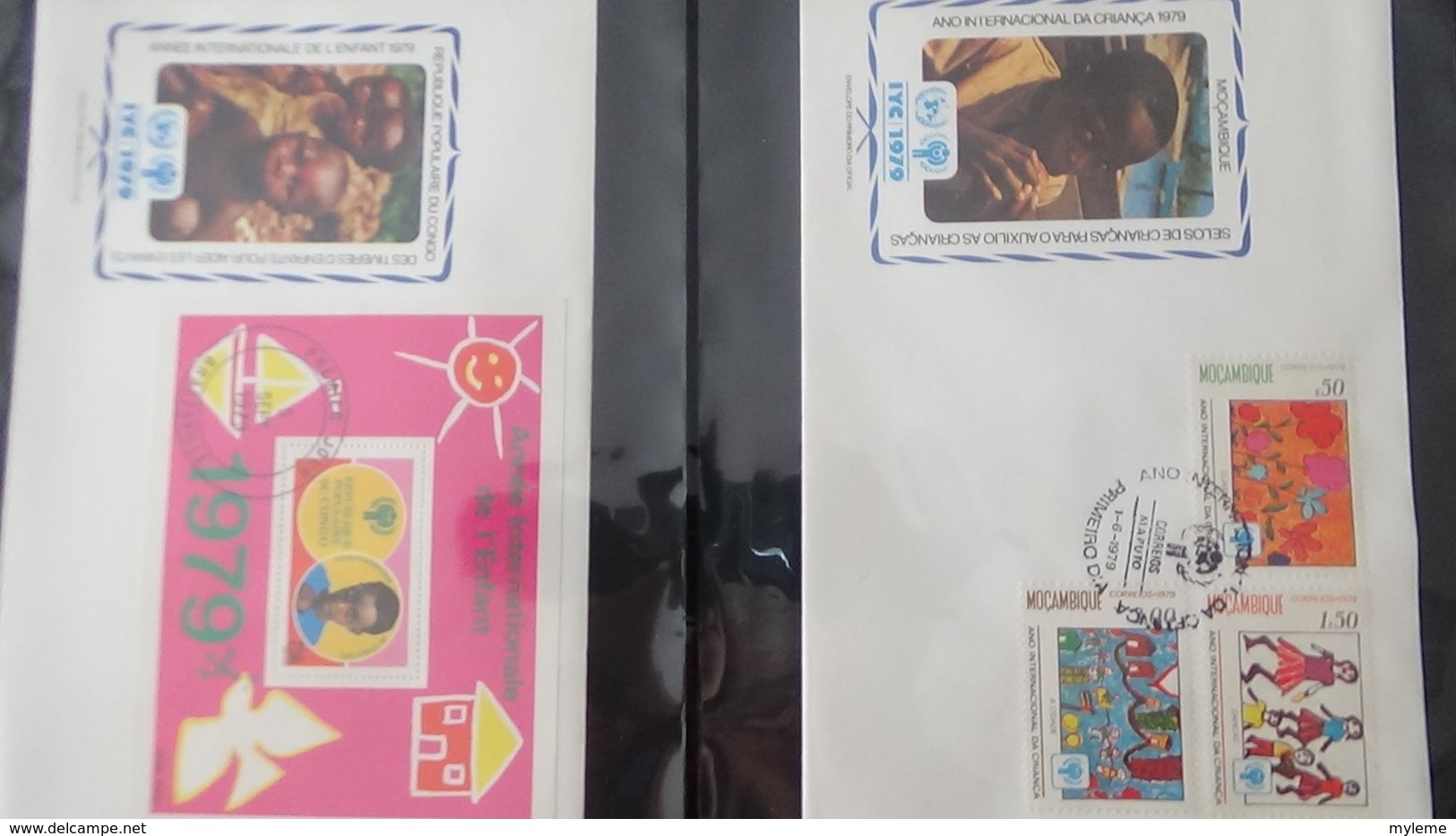 Dispersion d'une collection d'enveloppe 1er jour et autres dont 111 sur le thème de l'enfant (UNICEF)