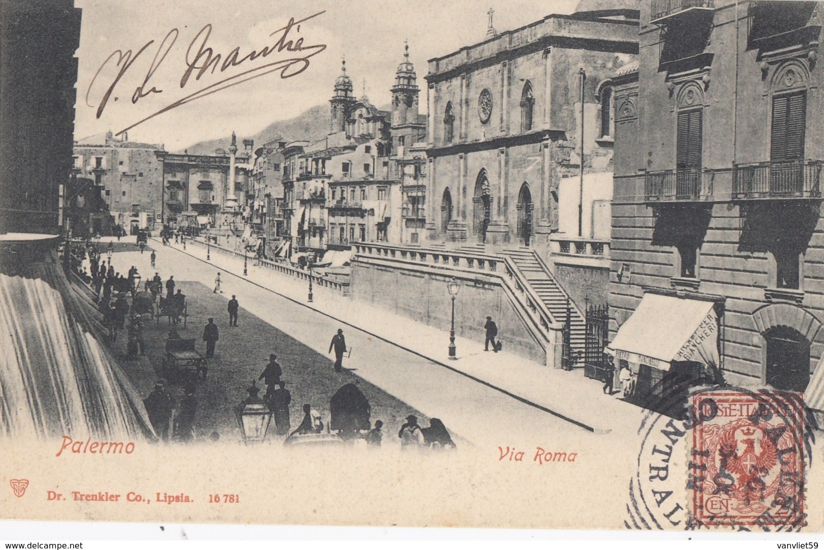 PALERMO-VIA ROMA -CARTOLINA VIAGGIATA  NEL 1903 - Palermo