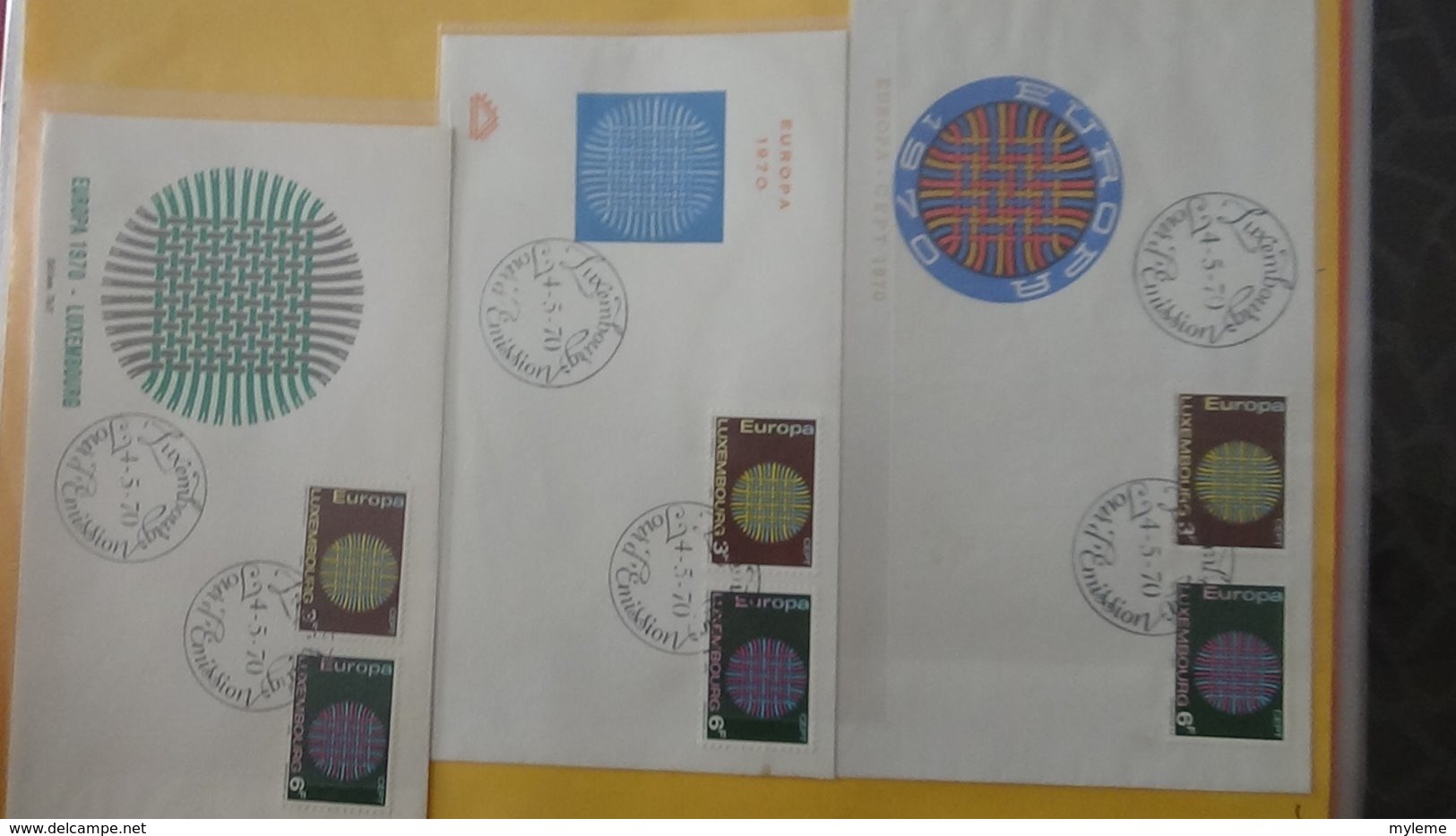 Dispersion d'une collection d'enveloppe 1er jour et autres dont 111 sur le thème EUROPA Luxembourg