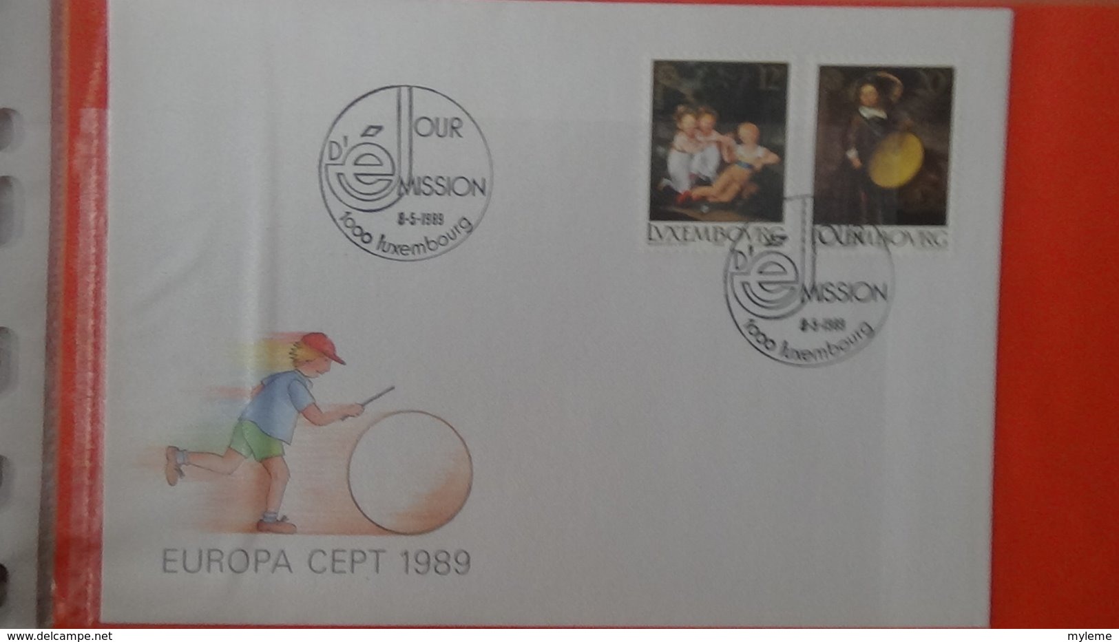 Dispersion d'une collection d'enveloppe 1er jour et autres dont 111 sur le thème EUROPA Luxembourg
