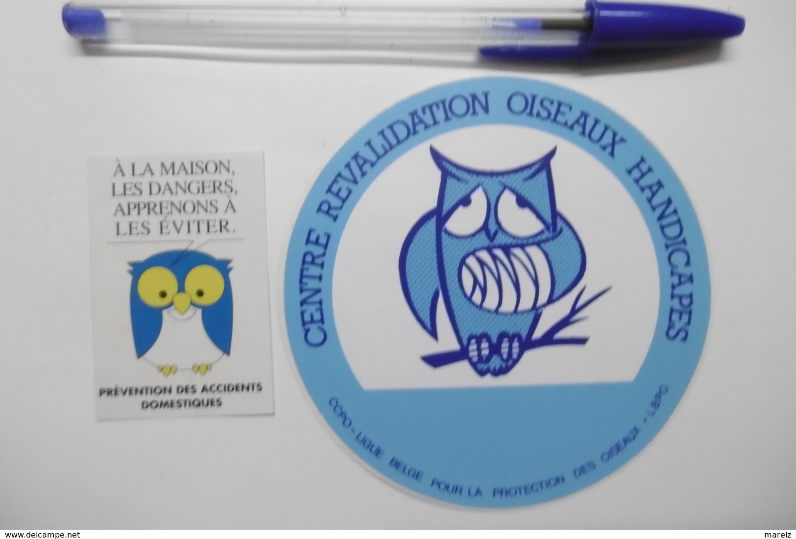 Autocollant Stickers - Thème OISEAUX CHOUETTE HIBOU "Centre Revalidation Des Oiseaux Handicapés" LBPO - Adesivi