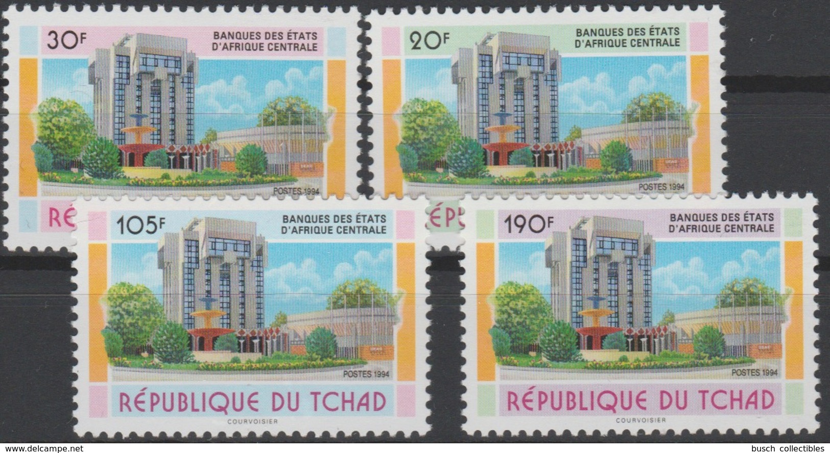 Tchad Chad Tschad 1993 Mi. 1247 - 1250 Banques Des Etats D'Afrique Centrale Bank - Chad (1960-...)