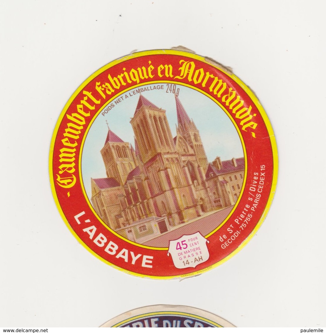 ETIQUETTE DE CAMEMBERT LEPETIT SAINT MACLOU 14 AH ABBAYE DE SAINT PIERRE SUR DIVES - Cheese