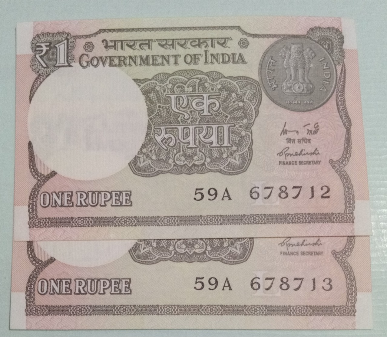 One Rupee Pair..2015....India Inde Notes.. - India