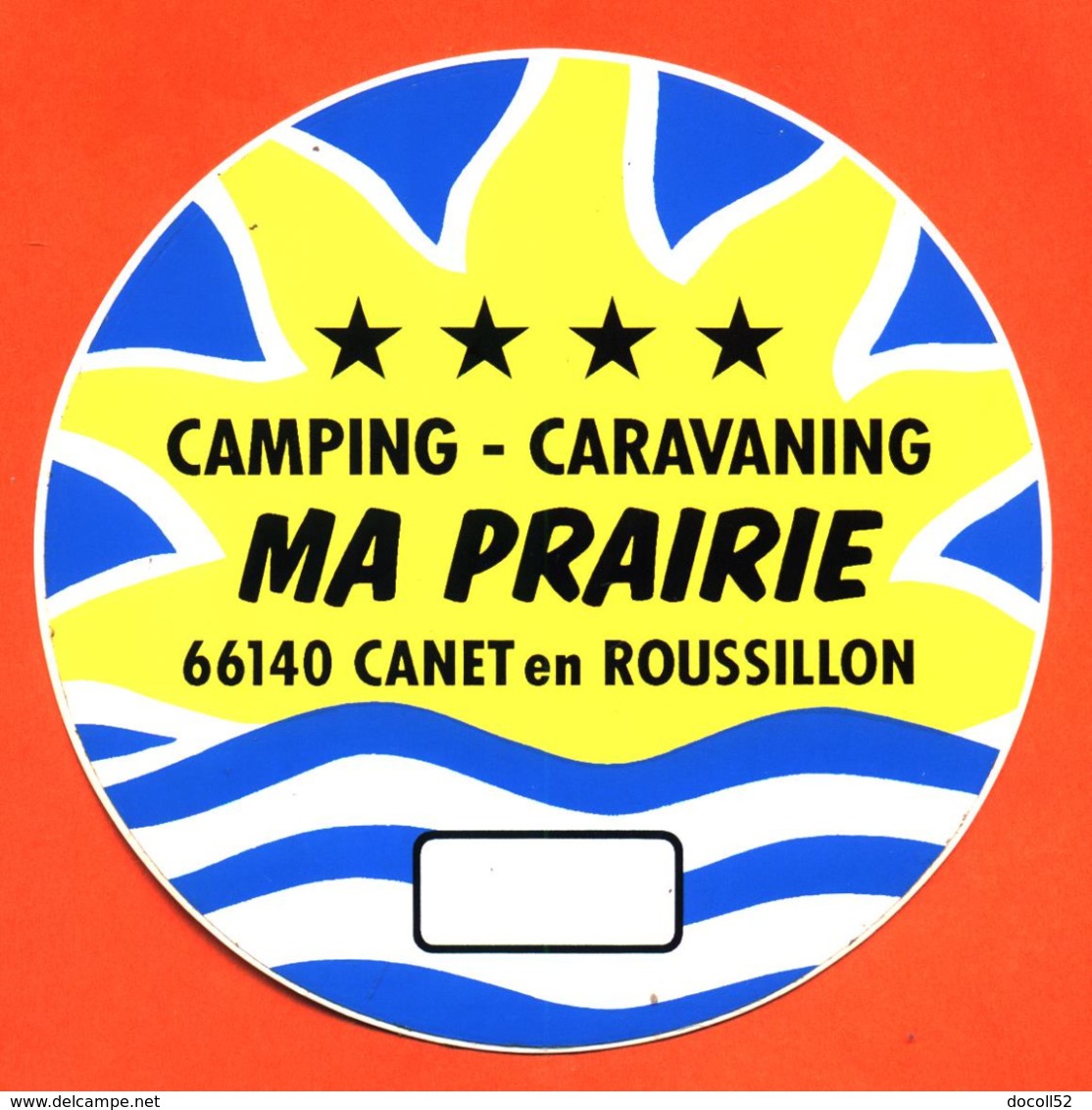 Autocollant  " Camping Caravaning Ma Prairie à Canet En Rousillon " - Autocollants