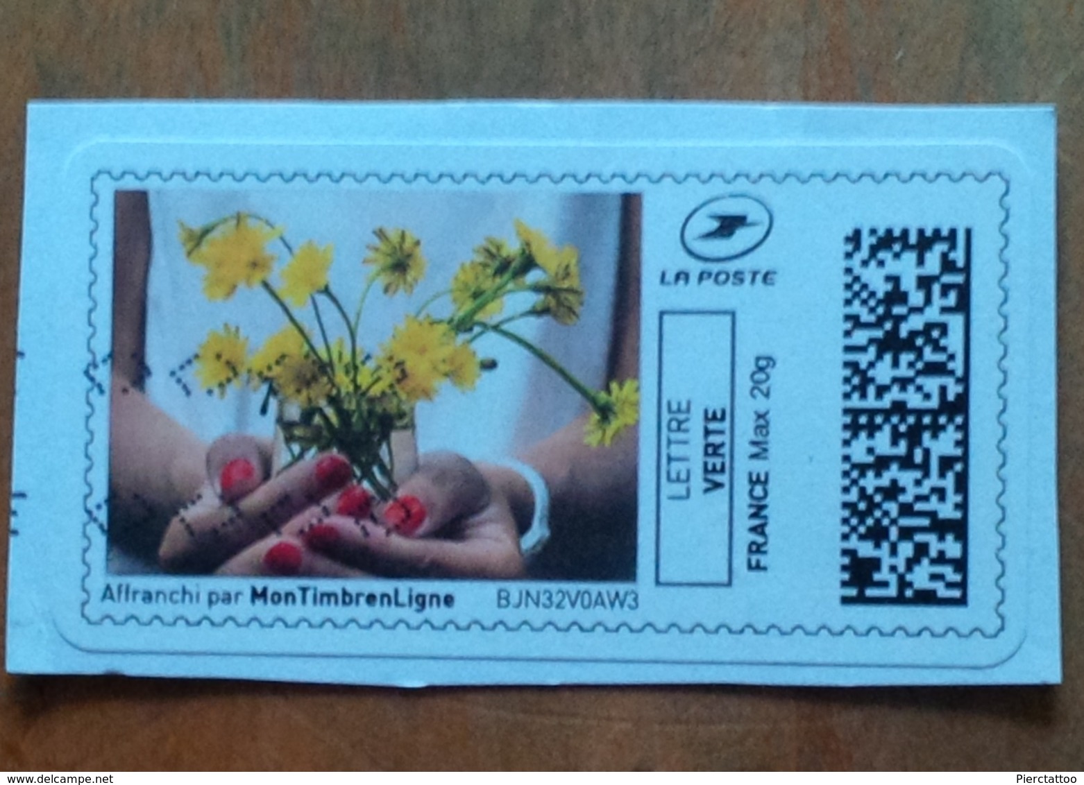Timbre En Ligne "Fleurs" (Lettre Verte) - France - Timbres à Imprimer (Montimbrenligne)