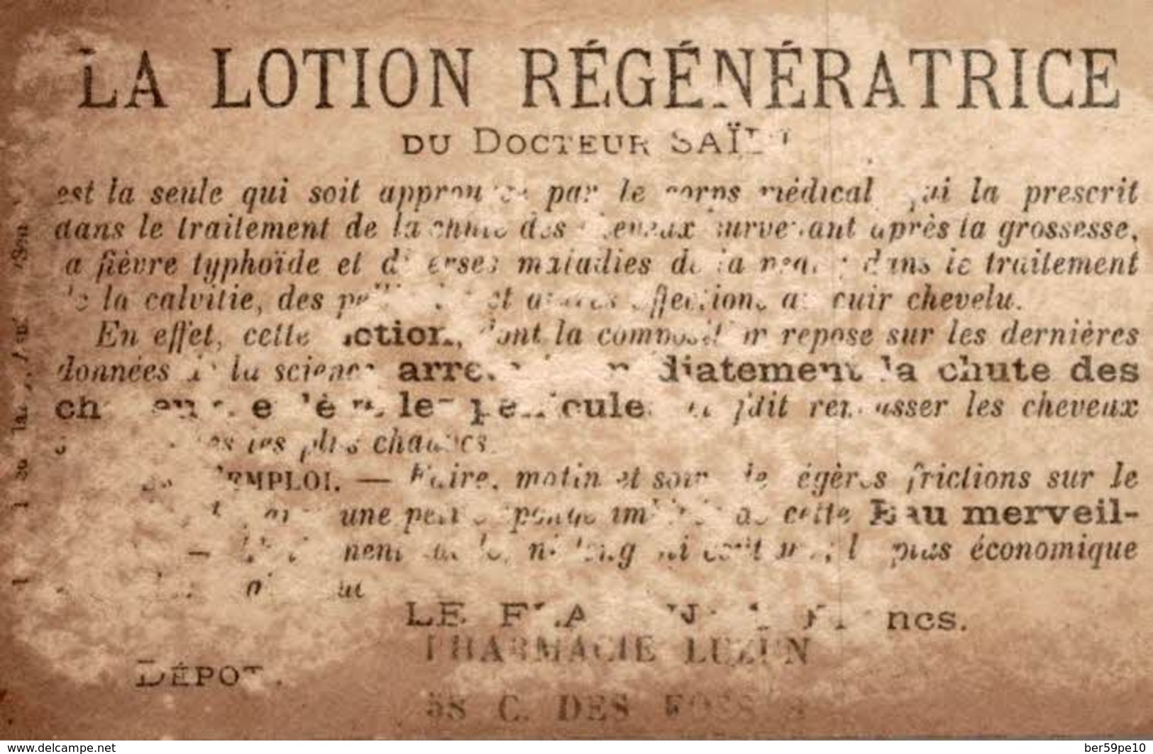 CHROMO LOTION REGENERATRICE DU Dr SAIDI  UN MAUVAIS CARAMBOLAGE - Autres & Non Classés