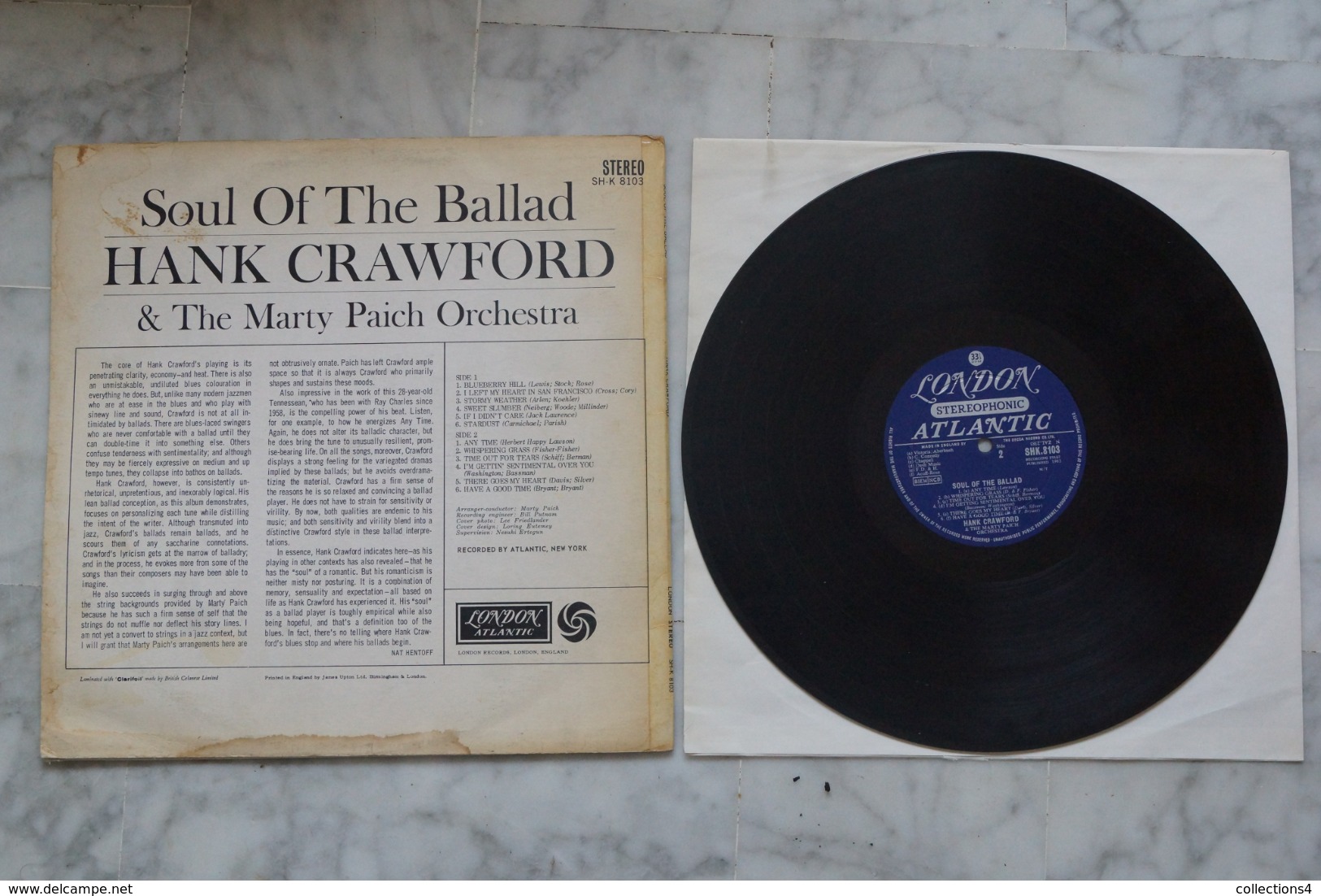 HANK CRAWFORD SOUL OF THE BALLAD RARE LP  ORIGINAL ANGLAIS 1963 JAZZ SOUL - Jazz