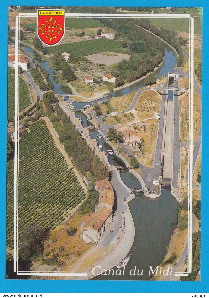 CP-34-Béziers - Ecluses De Fonsérannes Et Canal Du Midi - VUE AÉRIENNE -SUP **2 SCANS - Beziers