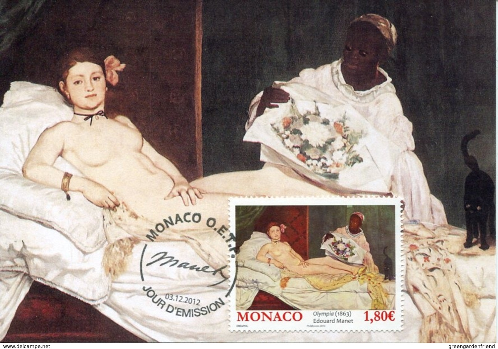 48304  Monaco,  Maximum 2012  Painting Of  Edouard Manet, Olympia, LOUVRE MUSEUM, - Altri & Non Classificati